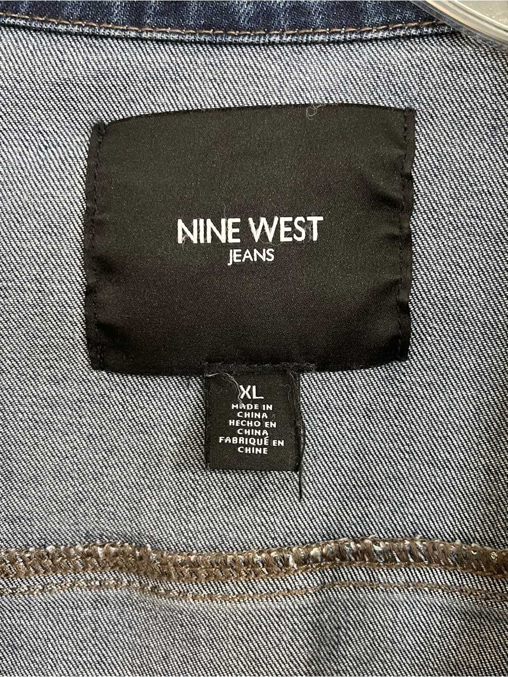 Nine West Stretch Dark Blue Denim Jean Jacket - Picture 5 of 7